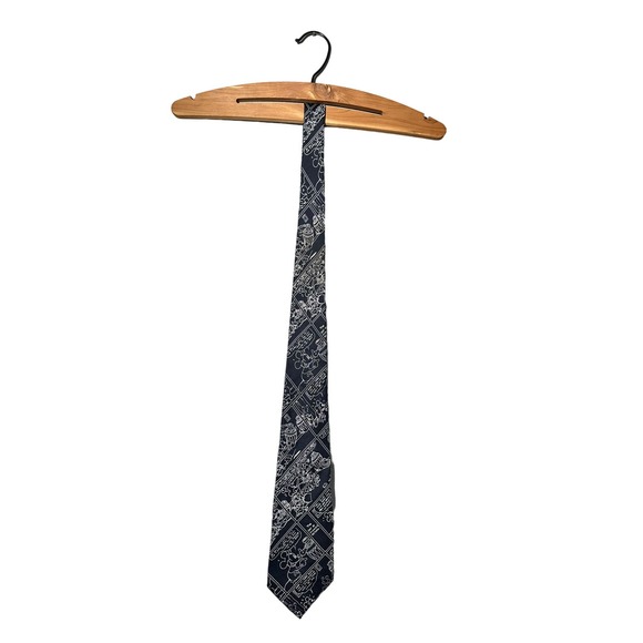 Balacine Presents The Tie Works Disney Mickey Mouse‎ Comics Neck Tie Silk Black - Picture 1 of 4
